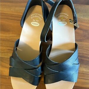 Dr. Scholl's Black Sandals with Elegant Leather Straps